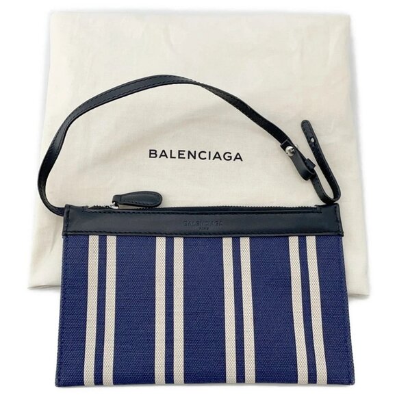 BALENCIAGA Navy Kabas Size S Canvas/Leather Navy 339933 - Picture 16 of 16